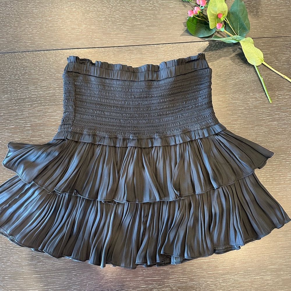 Mimi + Dottie black ruffle skirt